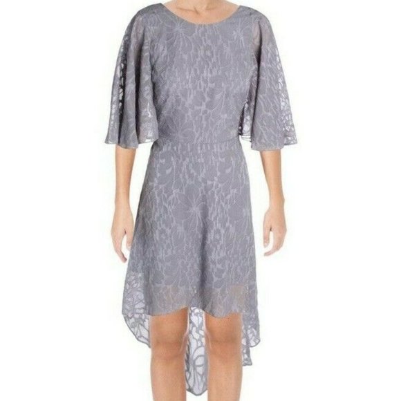 Ali & Jay Pretty Lavender Hi-Lo Flutter Sleeve Chiffon Dress NWT - Picture 5 of 6